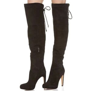 SAM EDELMAN Kayla Black Suede Over The Knee Boot Size 8M